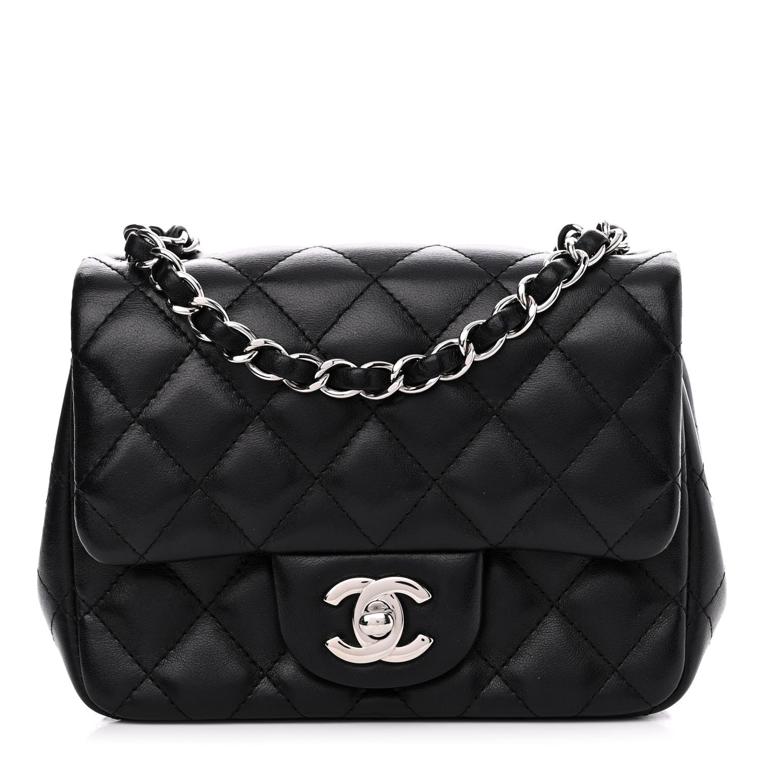 Chanel Lambskin Quilted Mini Square Flap Black 1 of 10