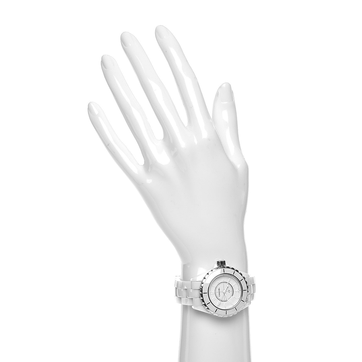 Chanel Stainless Steel Ceramic 33mm 10th Anniversary J12 Phantom Quartz Watch White 2 of 8