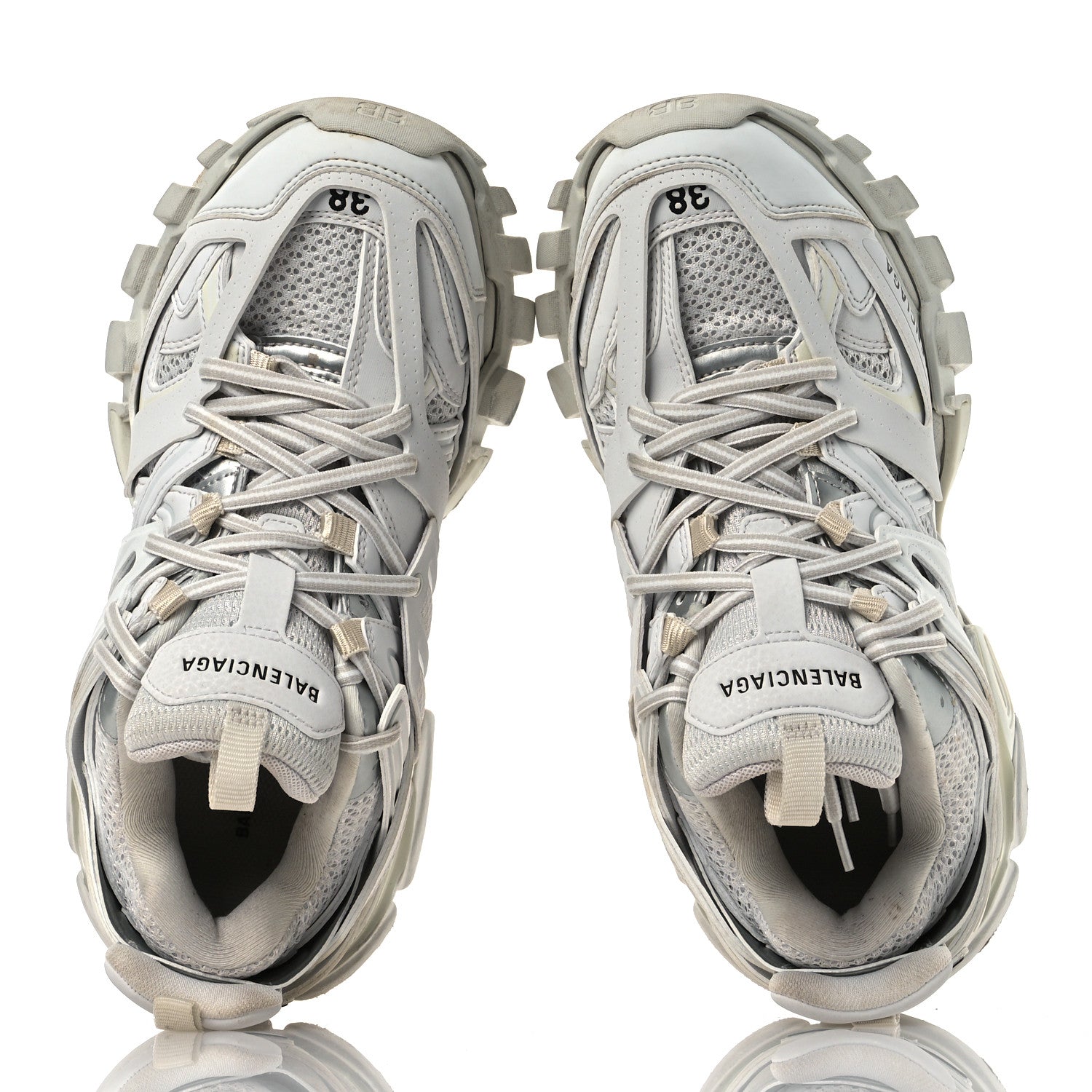 Balenciaga Rubber Mesh Fabric Monocolor Recycled Sole Womens Track Sneakers 38 White 2 of 13