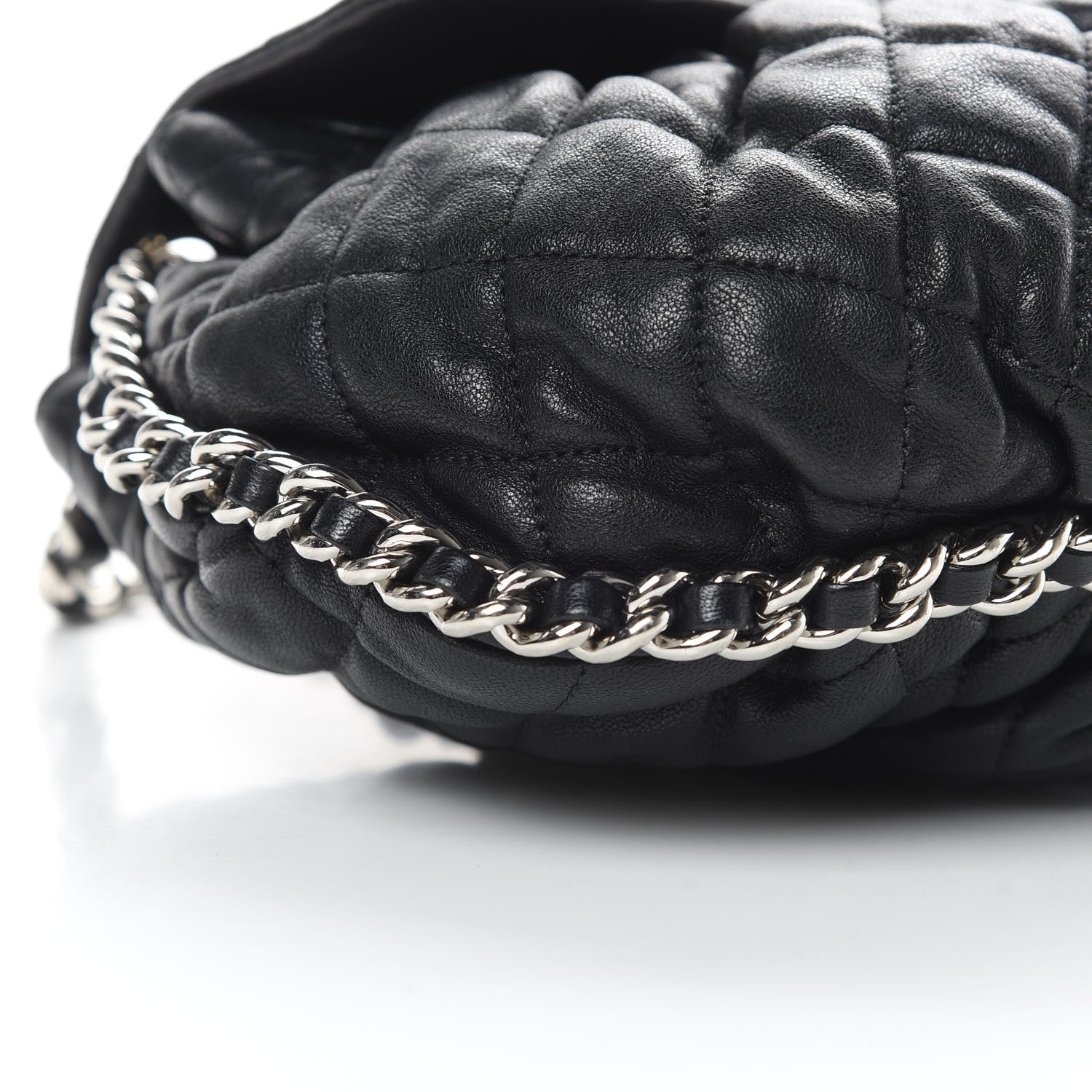 Chanel Washed Lambskin Quilted Medium Chain Around Messenger Black 9 of 15