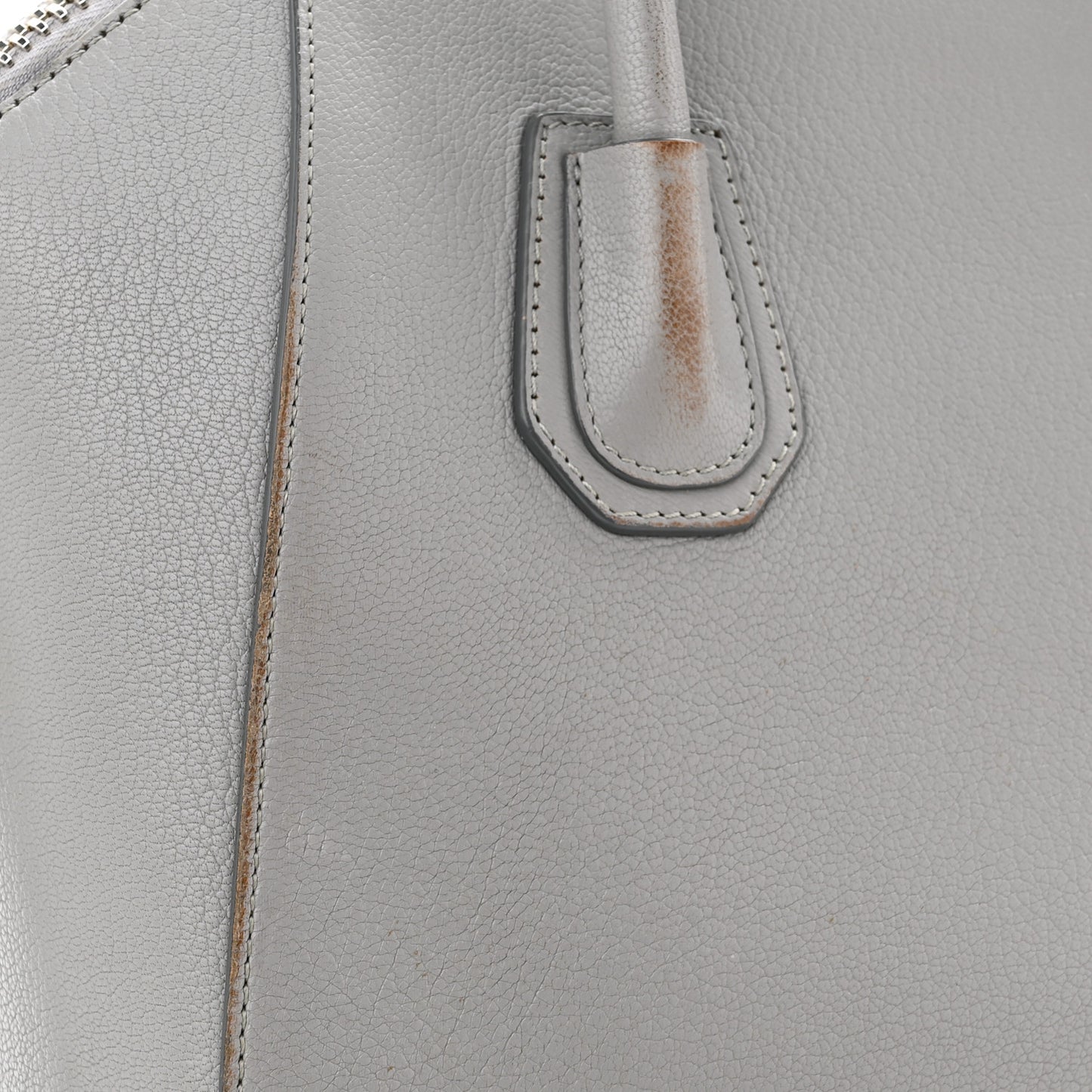 Sugar Goatskin Small Antigona Pearl Grey