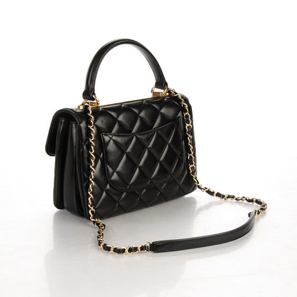 Chanel Lambskin Quilted Small Trendy CC Dual Handle Flap Bag Black 3 of 7