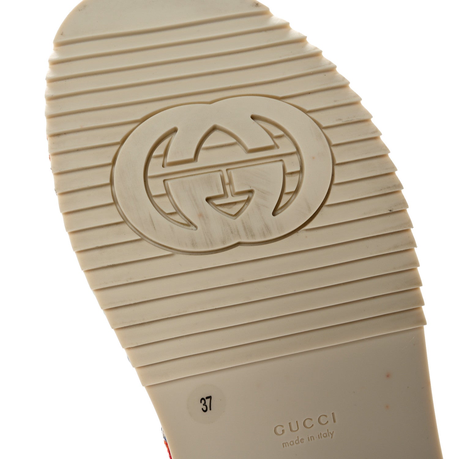 Gucci Linen Psychedelic Mini GG Monogram Angelina Platform 55mm Slide Sandals 37 Multicolor 9 of 12