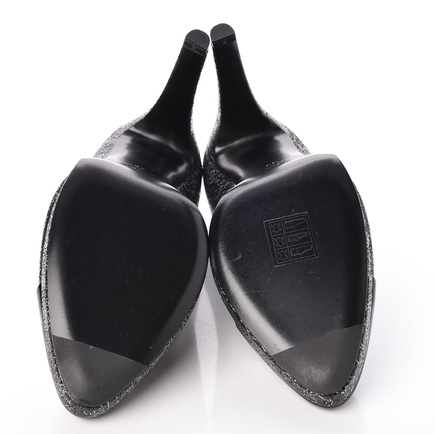 Chanel Metallic Crackled Calfskin Patent Cap Toe Pumps 38 Black 5 of 8