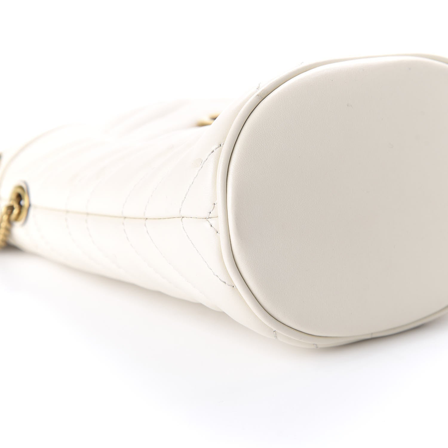 Gucci Calfskin Matelasse Mini GG Marmont 2.0 Bucket Bag White 6 of 9