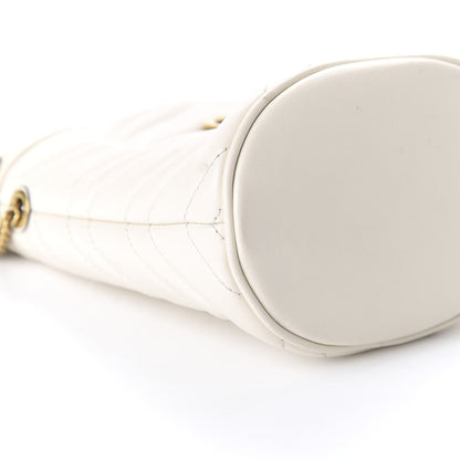 Gucci Calfskin Matelasse Mini GG Marmont 2.0 Bucket Bag White 6 of 9