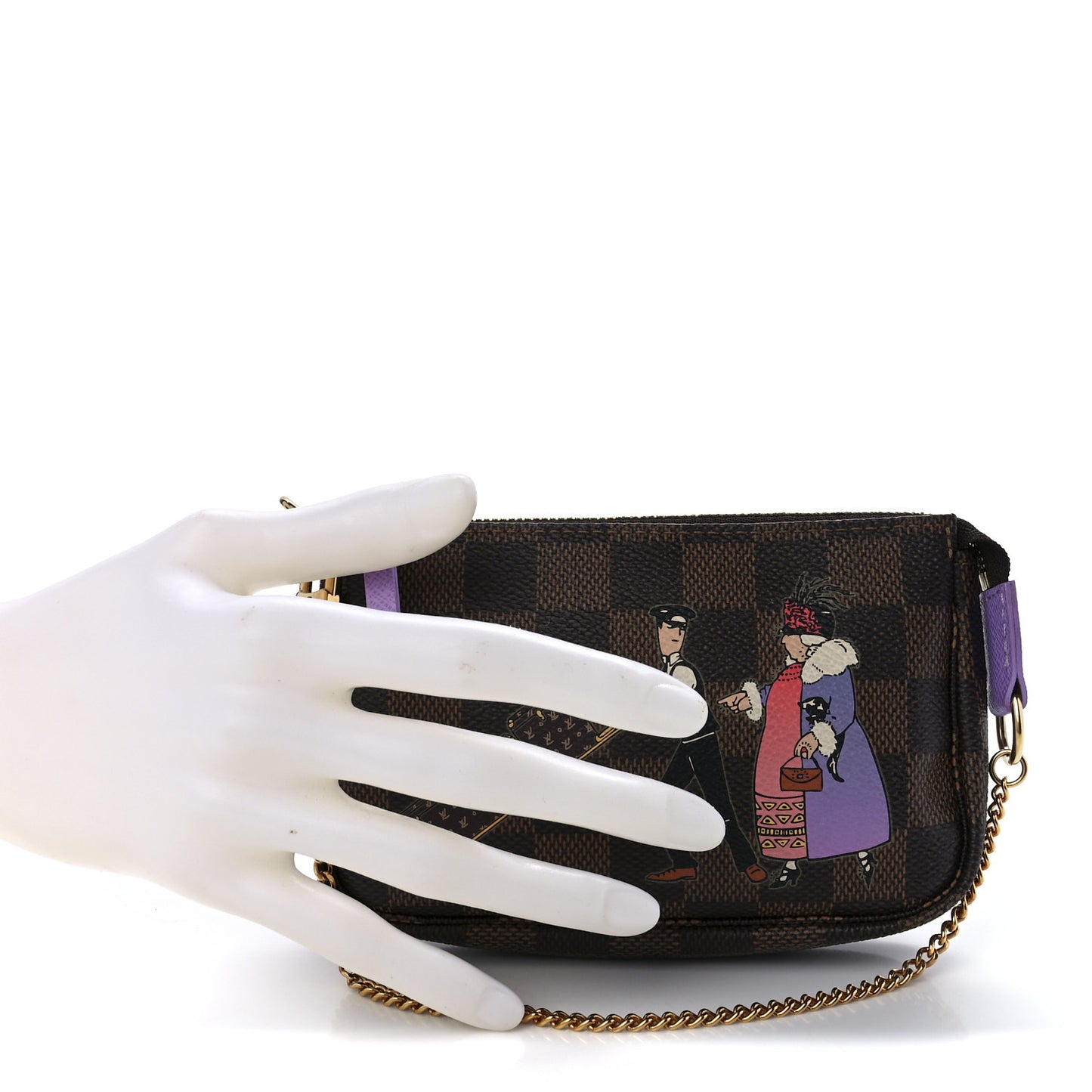 Damier Ebene Illustre Mini Pochette Accessories Violet