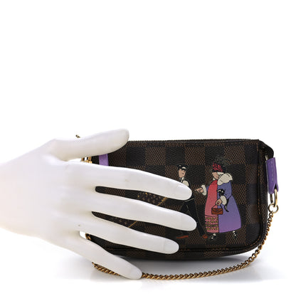 Louis Vuitton Damier Ebene Illustre Mini Pochette Accessories Violet 2 of 11