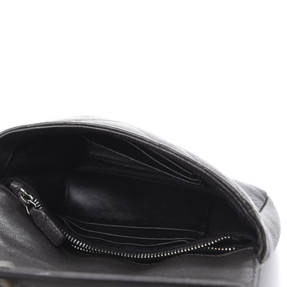 Saint Laurent Sheepskin Matelasse Chevron Monogram College Chain Wallet Coal 5 of 9