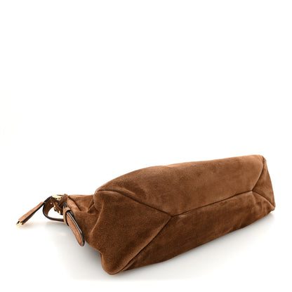 Prada Scamosciato Suede Large Aimee Shoulder Bag Cacao 4 of 10