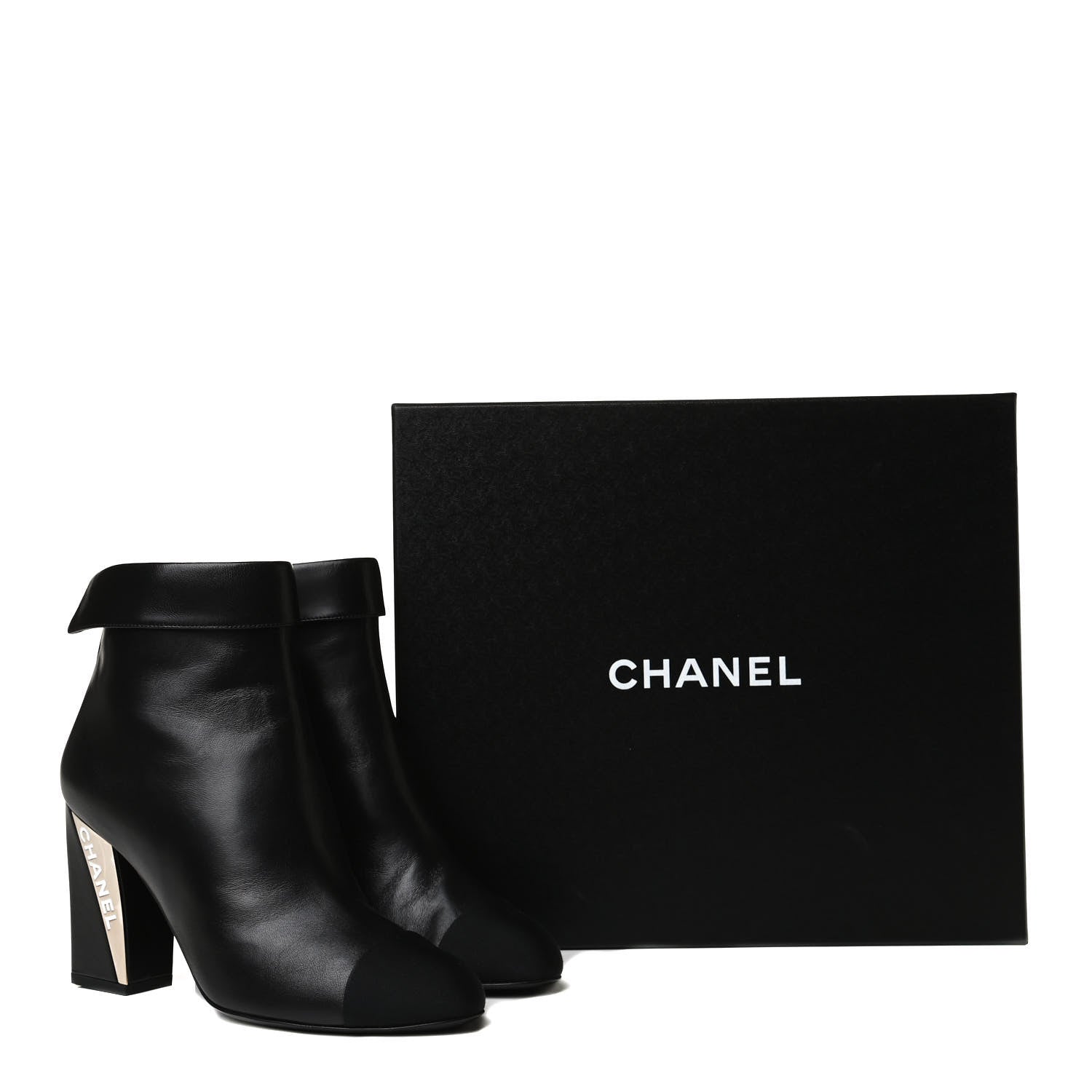 Chanel Lambskin Grosgrain Triangle & Collar 90 Ankle Boots 39.5 Black 12 of 12