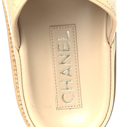 Chanel Lambskin Quilted Velcro Dad Chain CC Slide Sandals 39.5 Beige 7 of 9