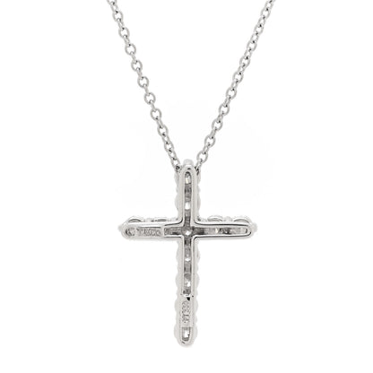 Tiffany Platinum Diamond Small Cross Pendant Necklace 7 of 8