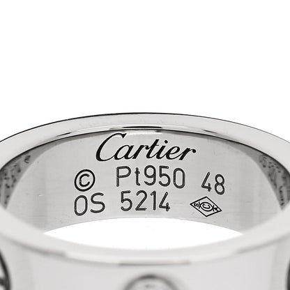 Cartier Platinum Diamond 5.5mm LOVE Ring 48 4.5 4 of 5