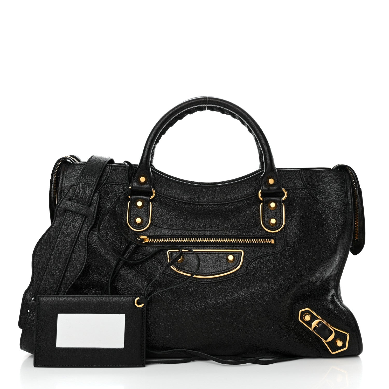 Balenciaga Chevre Gold Metallic Edge Hardware City Black 3 of 12
