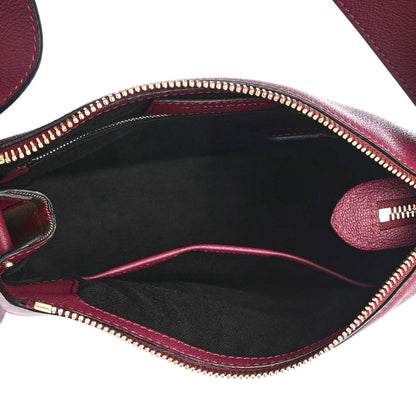 Burberry Soft Grain Calfskin House Check Small Helmsley Crossbody Dark Plum 6 of 11
