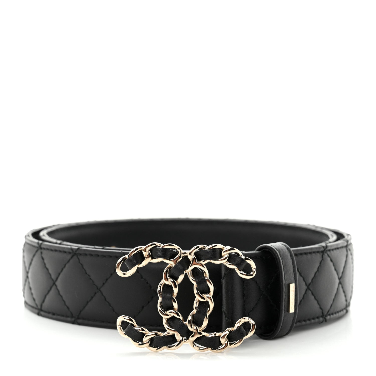 Chanel Calfskin Quilted CC Chain Belt 80 32 Black 1 of 7