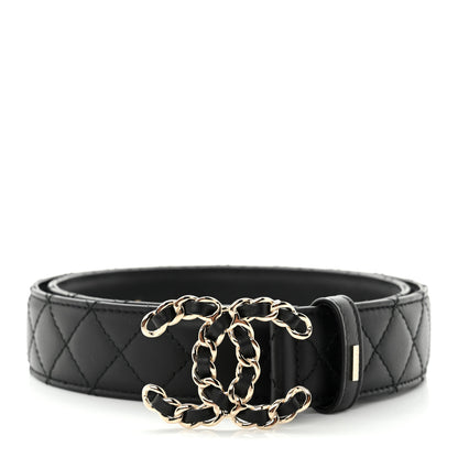 Chanel Calfskin Quilted CC Chain Belt 80 32 Black 1 of 7