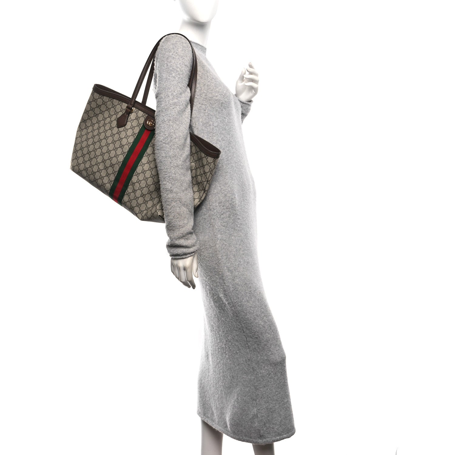 Gucci GG Supreme Monogram Medium Ophidia Shopping Tote Brown 2 of 10
