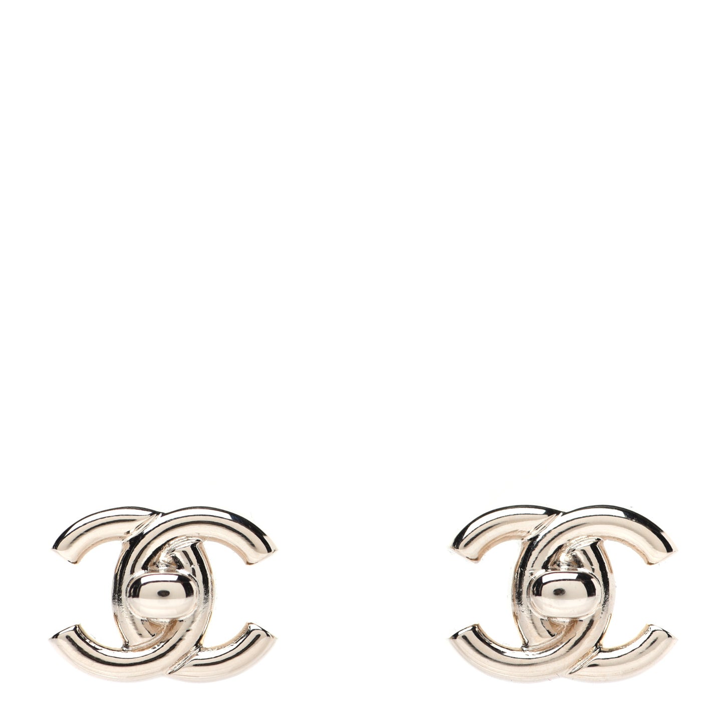 Metal CC Turnlock Earrings Gold