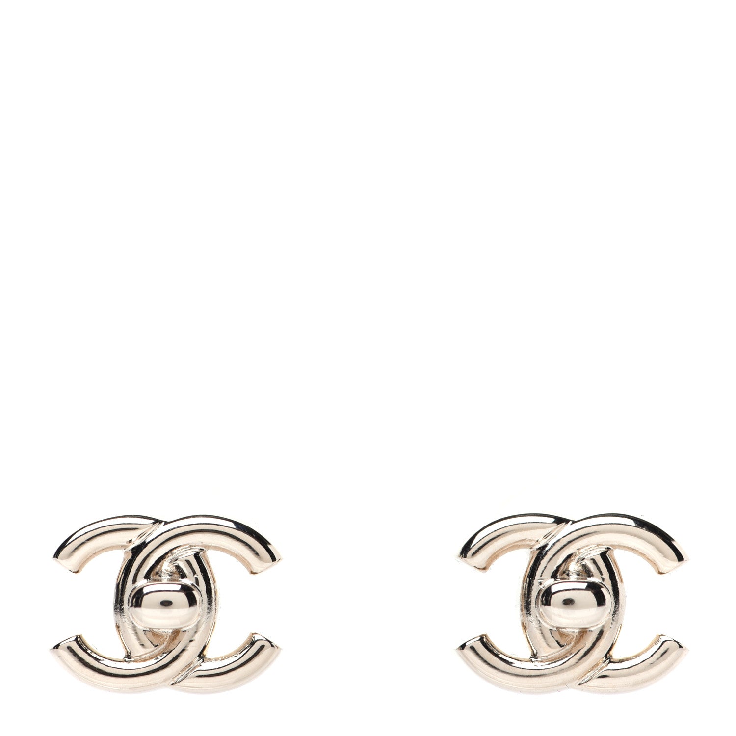 Chanel Metal CC Turnlock Earrings Gold 1 of 7