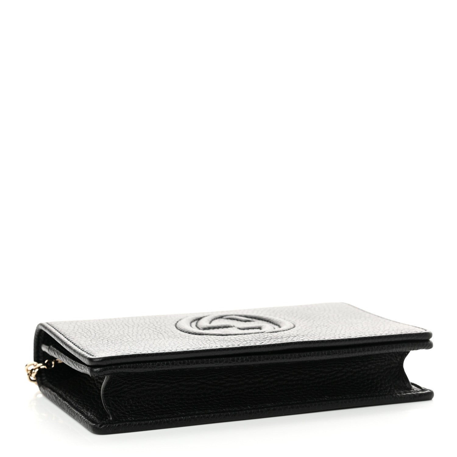 Gucci Pebbled Calfskin Soho Wallet On Chain Black 4 of 11