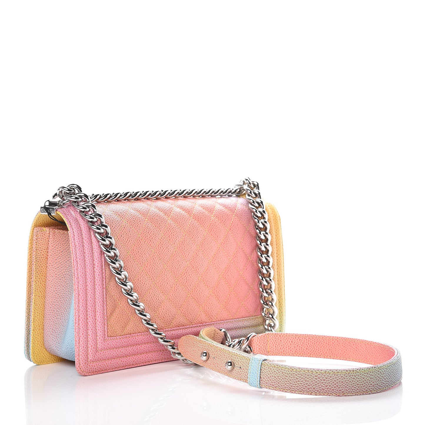 Caviar Quilted Medium Cuba Rainbow Boy Flap Multicolor
