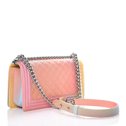 Chanel Caviar Quilted Medium Cuba Rainbow Boy Flap Multicolor 3 of 10