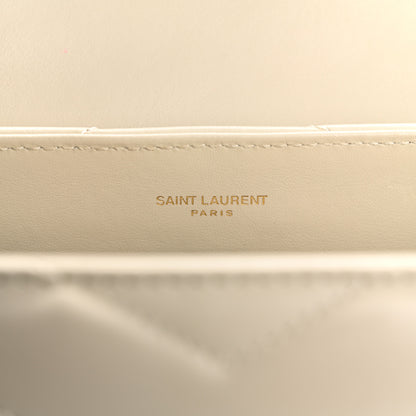 Saint Laurent Calfskin Y Quilted Monogram Small Loulou Chain Satchel Crema Soft 6 of 14