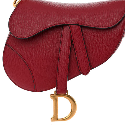 Christian Dior Grained Calfskin Mini Saddle Bag Red 8 of 10