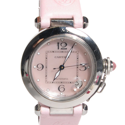 Cartier Stainless Steel Satin Mother of Pearl 35mm Miss Pasha Automatic Watch Pink 1 of 9