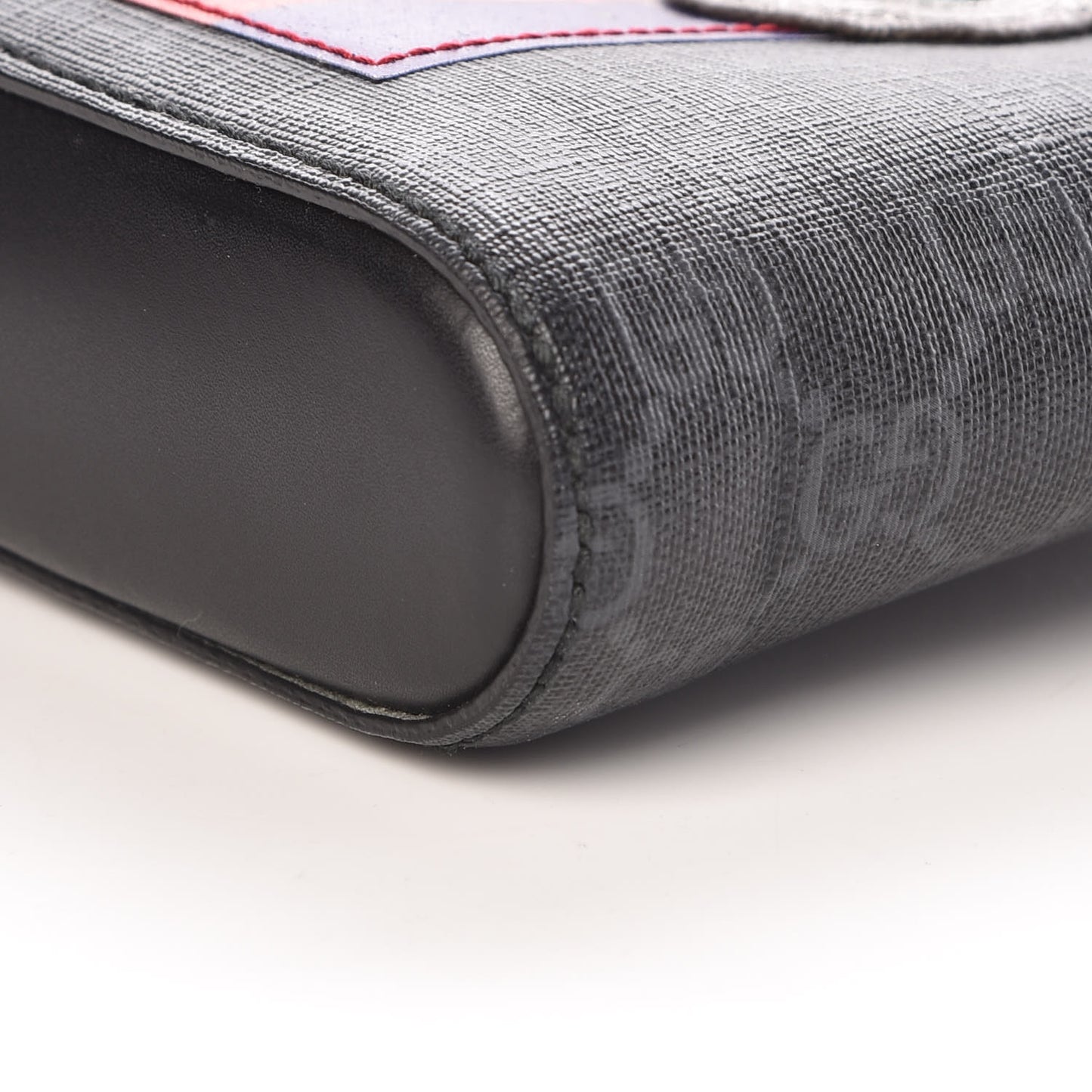 GG Supreme Monogram Night Courrier Flat Messenger Bag Black Multicolor