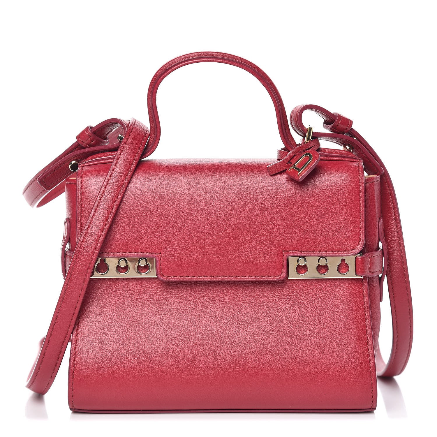 Delvaux Smooth Calfskin Micro Tempete Satchel Framboise 1 of 9