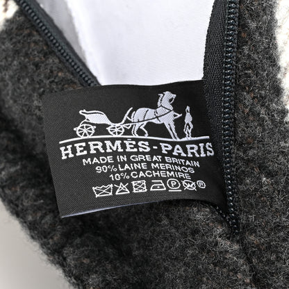 Hermes Wool Cashmere Avalon Pillow PM Ecru Gris Fonce 3 of 3