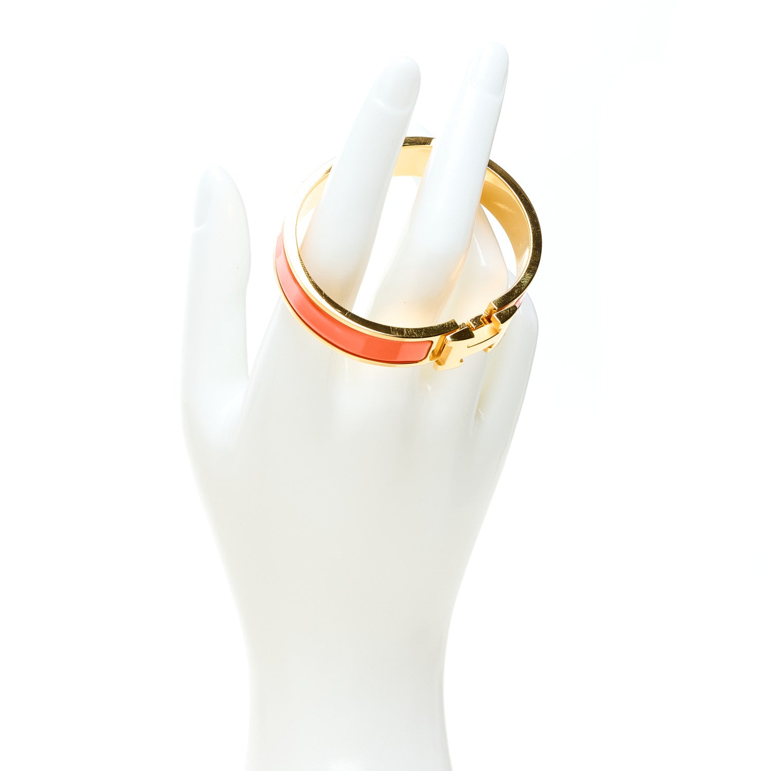 Hermes Enamel Narrow Clic Clac H Bracelet PM Orange 2 of 6
