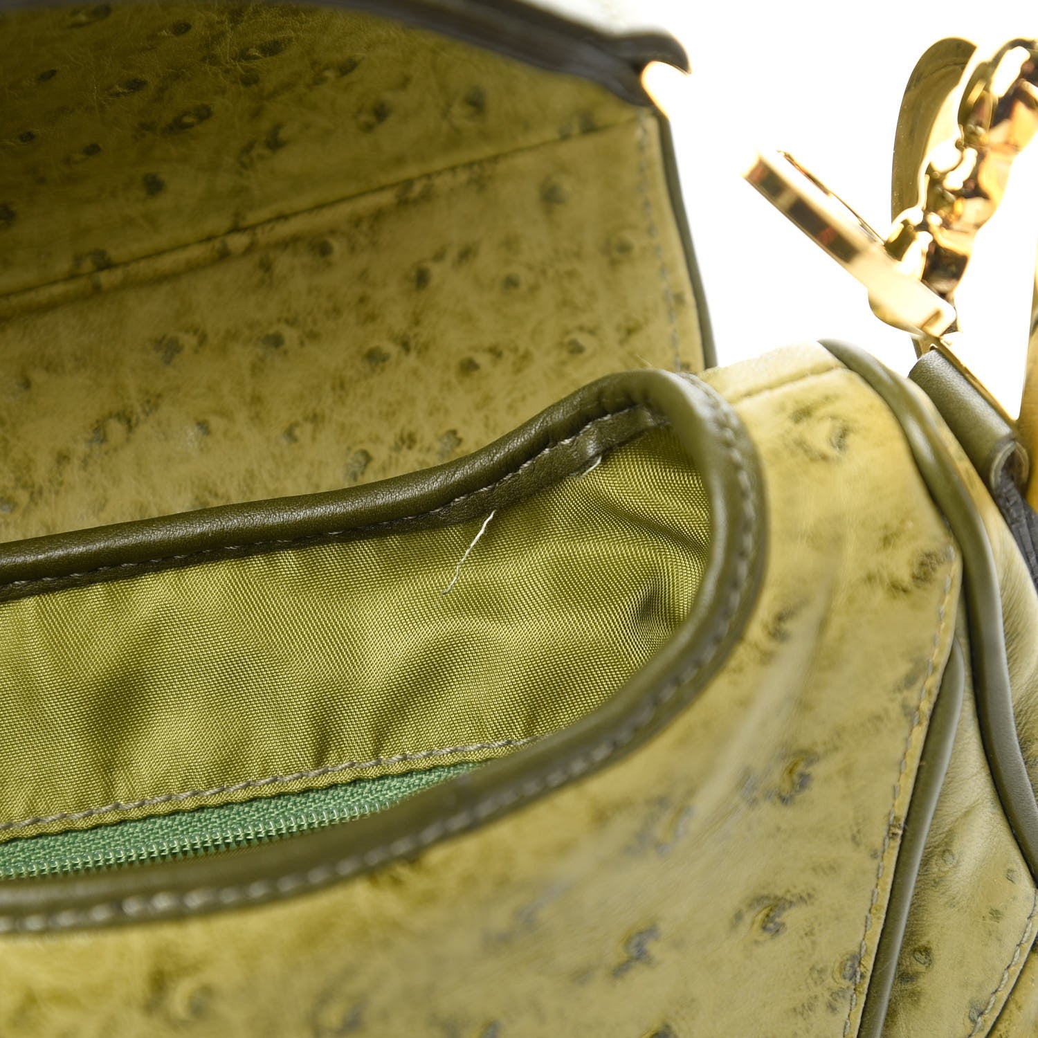 Christian Dior Ostrich Double Saddle Bag Green 11 of 11