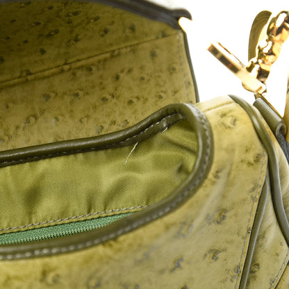 Christian Dior Ostrich Double Saddle Bag Green 11 of 11
