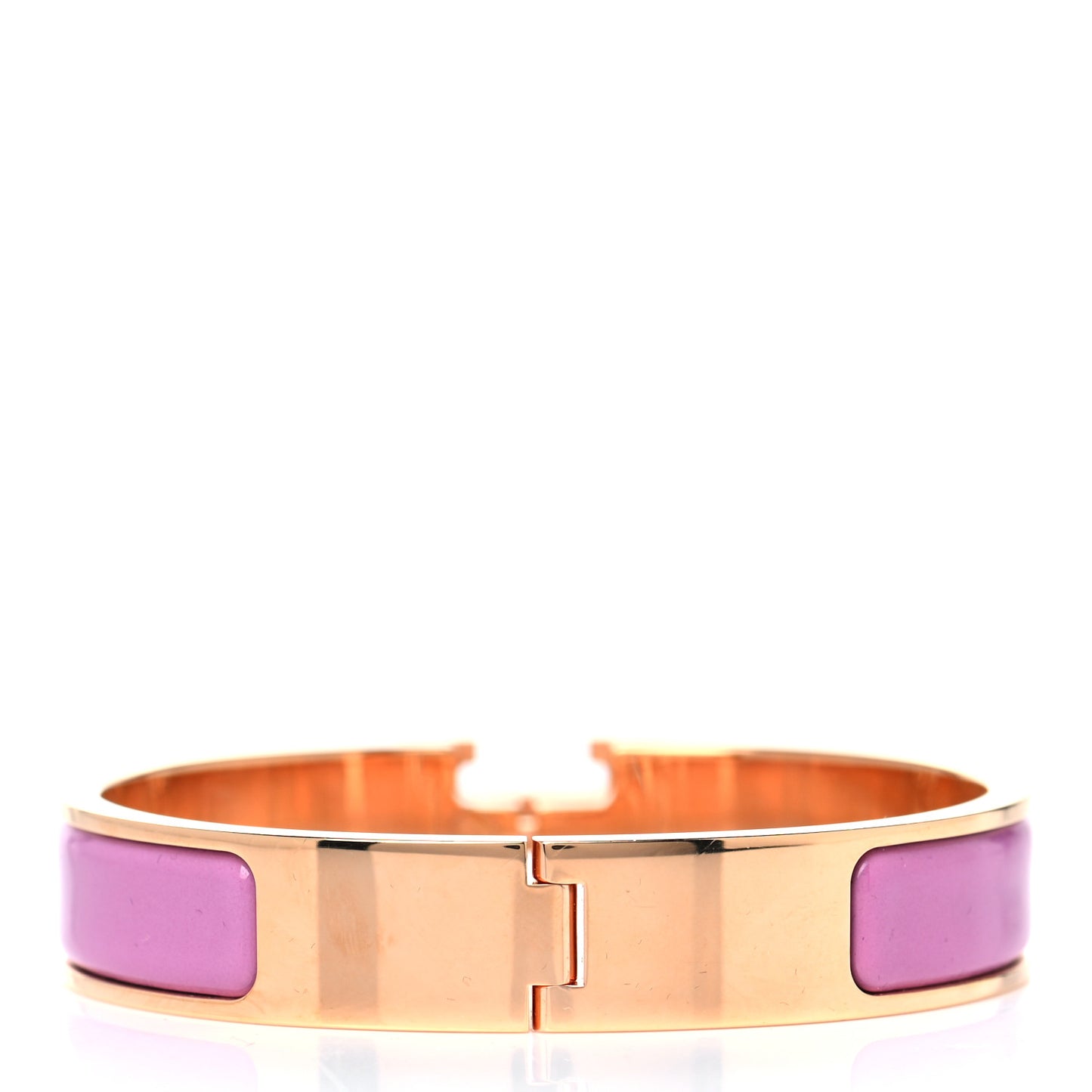 Enamel Narrow Clic Clac H Bracelet PM Rose Cendre