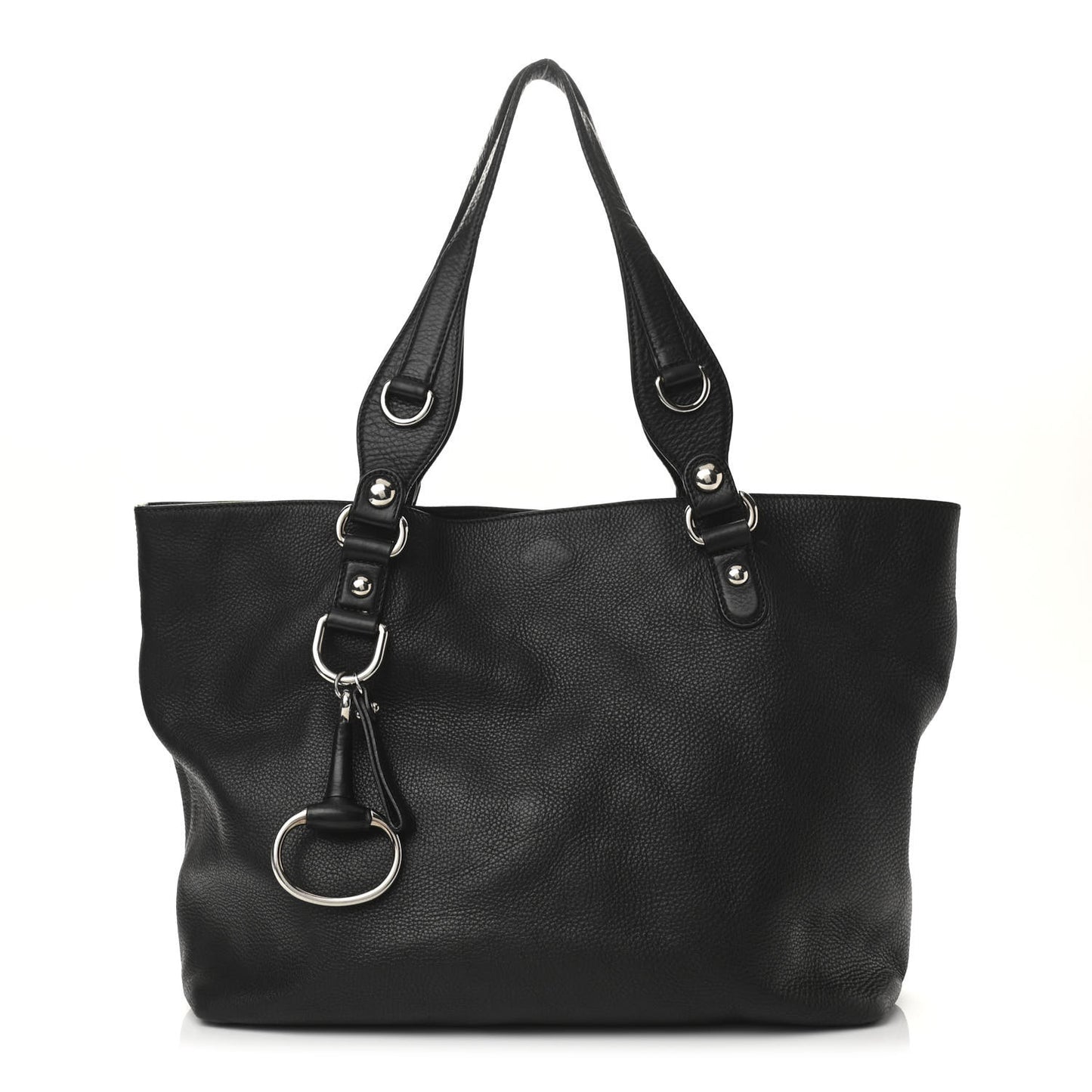 Calfskin Medium Icon Bit Tote Black