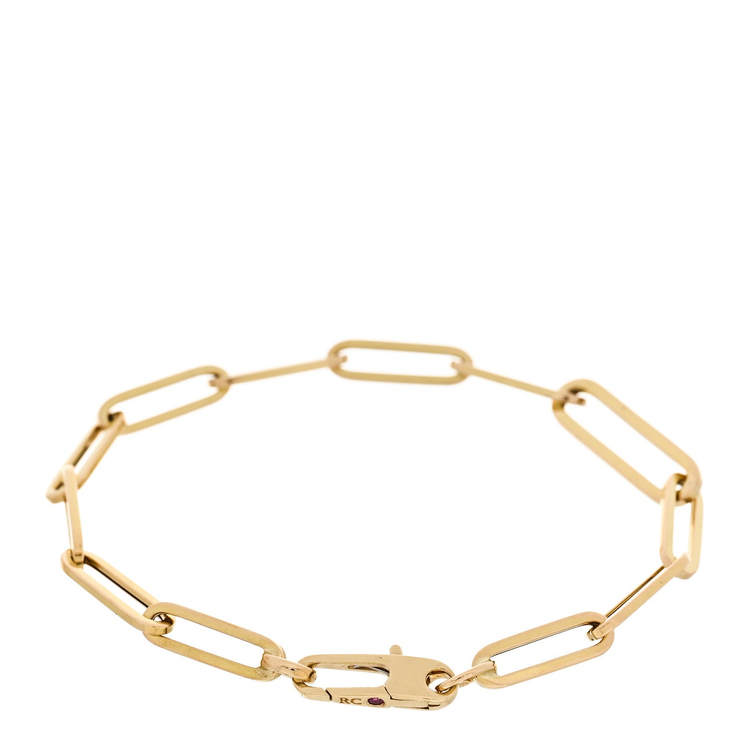 Roberto Coin 18K Yellow Gold Classic Alternating Size Paper Clip Bracelet 2 of 3