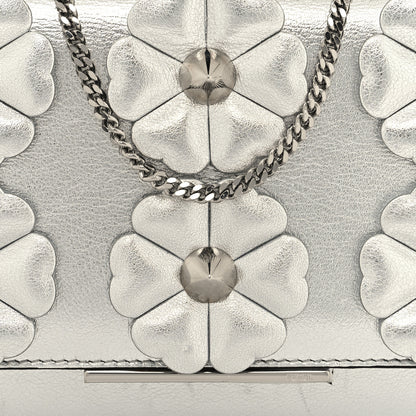 Fendi Vitello Catalan Mirror Flowerland Tube Wallet On Chain Argento 8 of 11