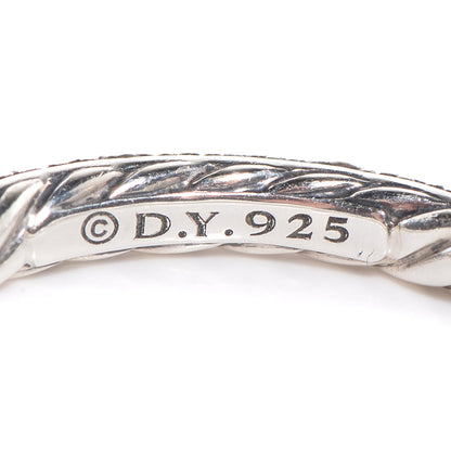 David Yurman Sterling Silver Pave Diamond Midnight Melange 3mm Band Ring 6 4 of 6