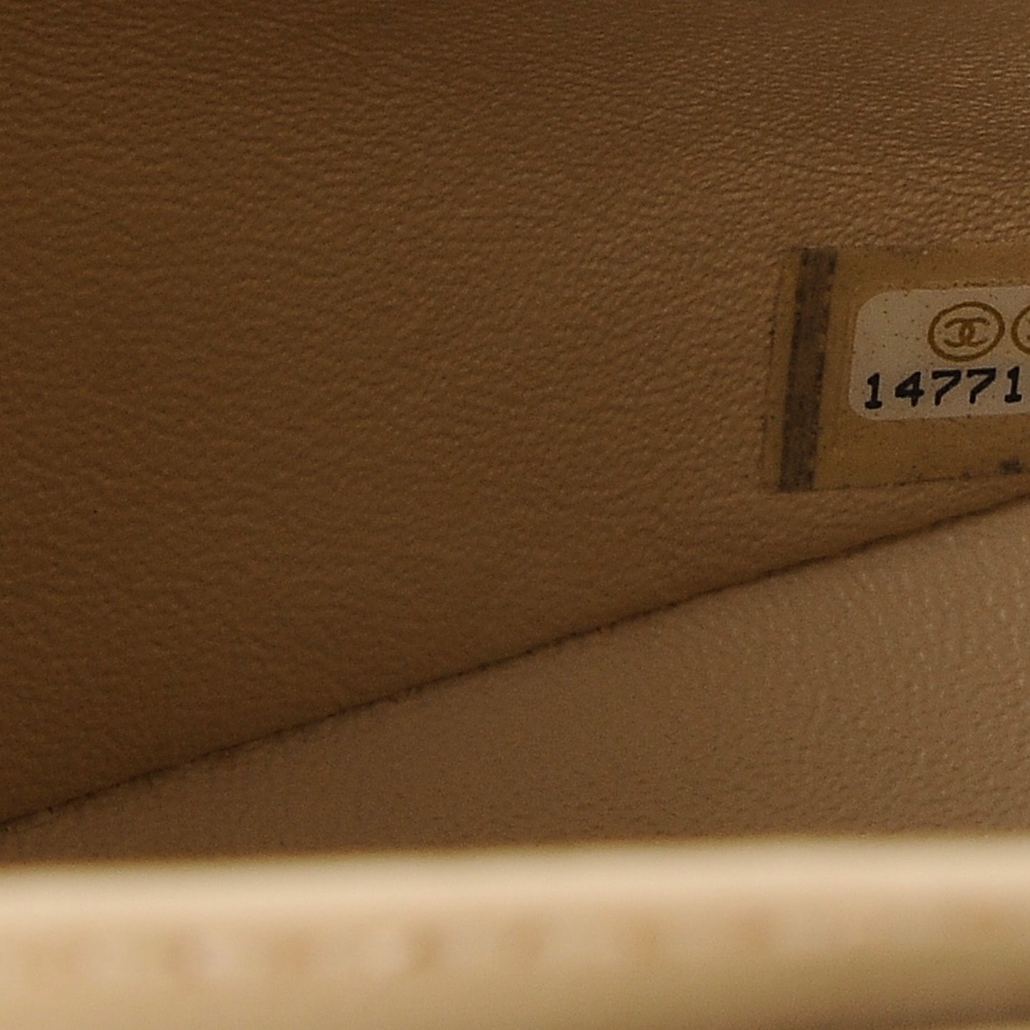 Lambskin Quilted Jumbo Double Flap Beige