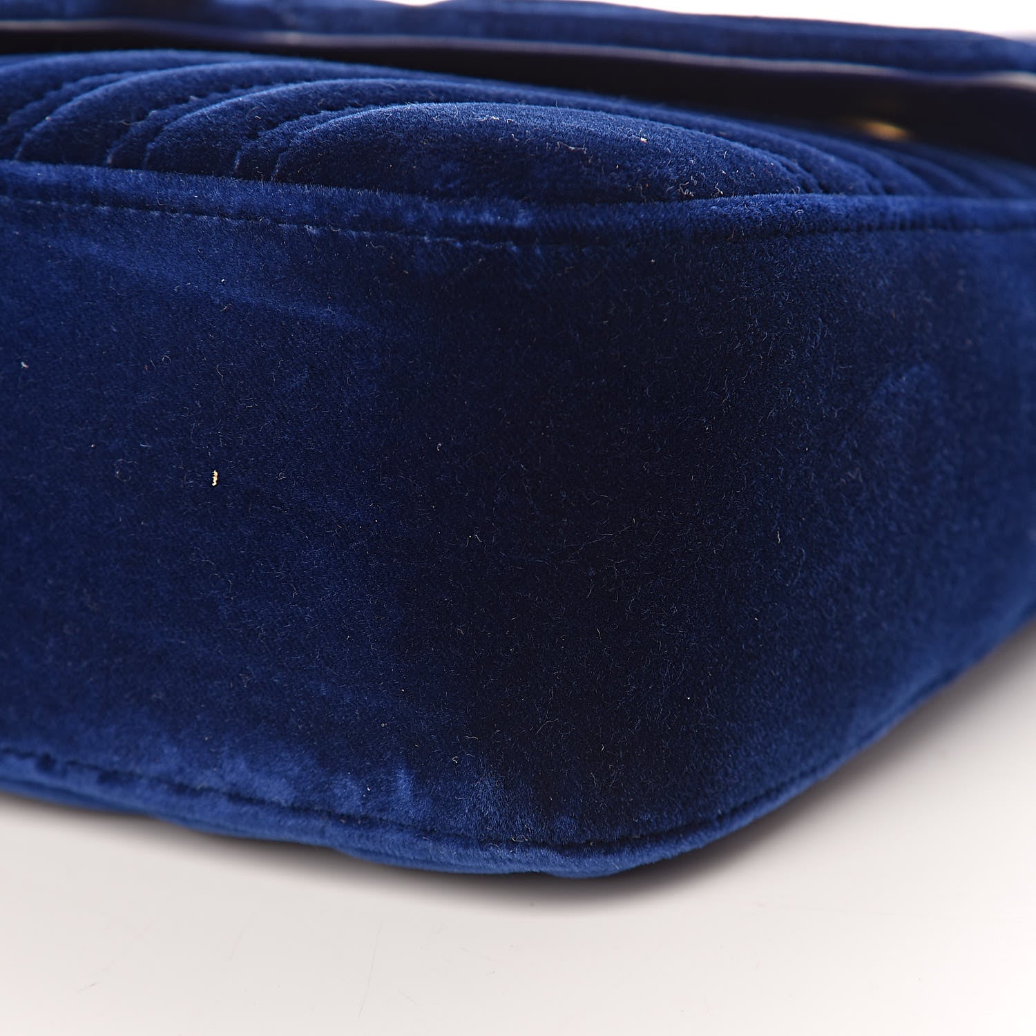 Gucci Velvet Matelasse Small GG Marmont Shoulder Bag Cobalt Blue 6 of 9