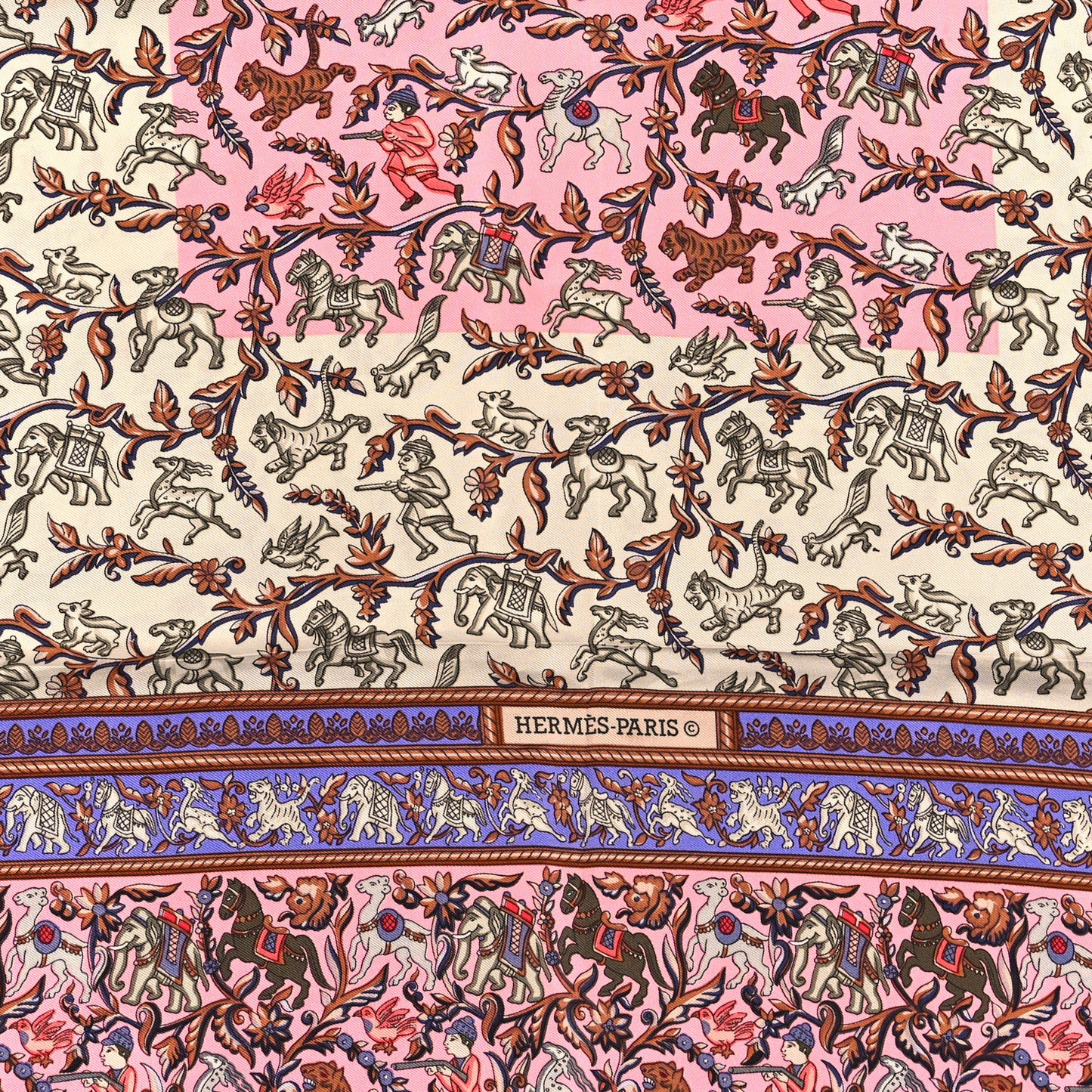 Silk Chasse en Inde Scarf 90