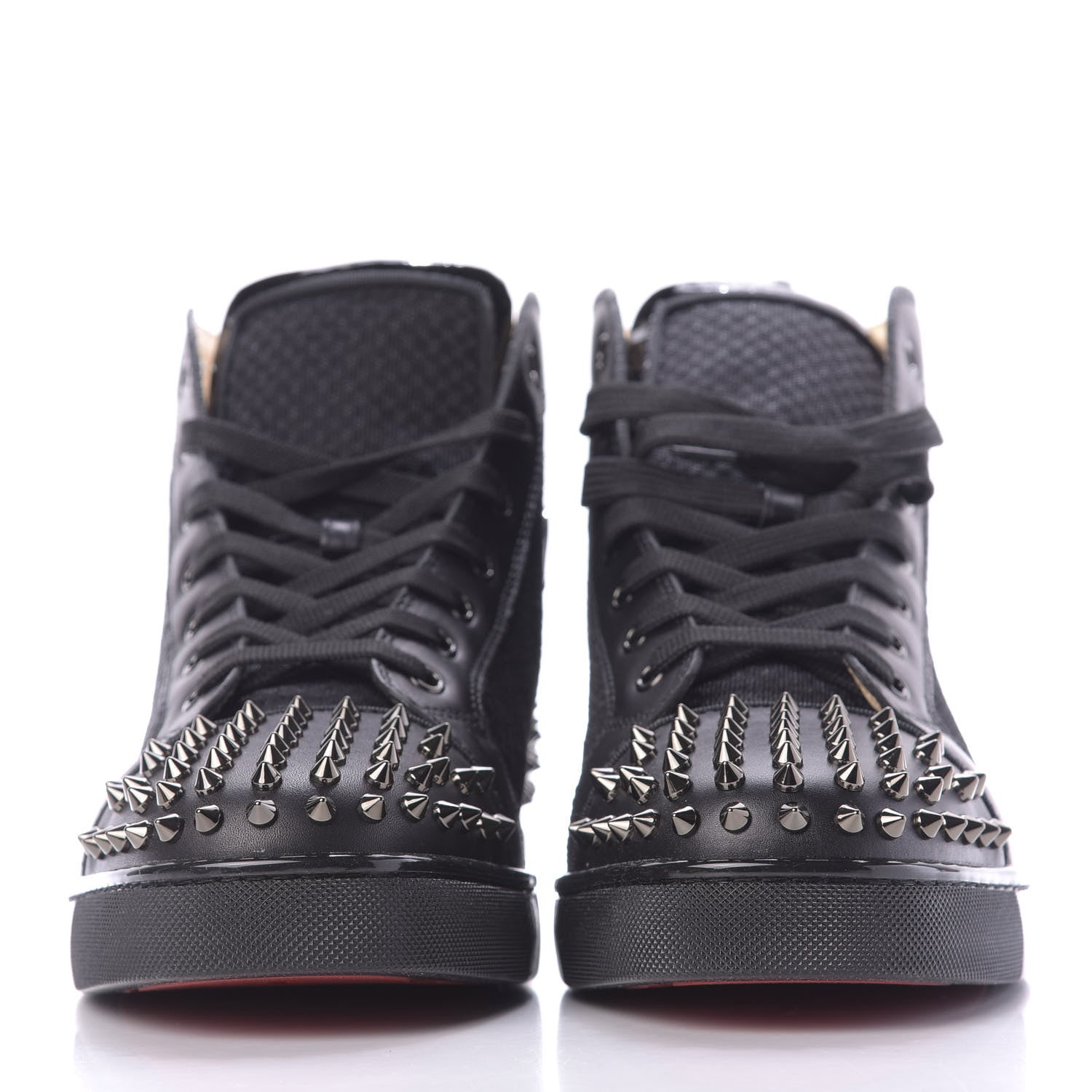 Christian Louboutin Calf Mesh AC Lou Spikes 2 Flat Sneakers 43.5 Black 2 of 10