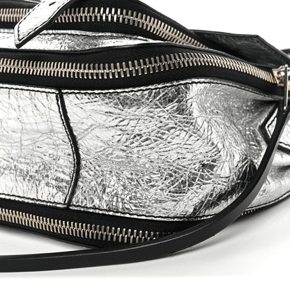 Proenza Schouler Metallic Paper Lambskin Medium PS1 Plus Zip Satchel Gun Metal 9 of 12