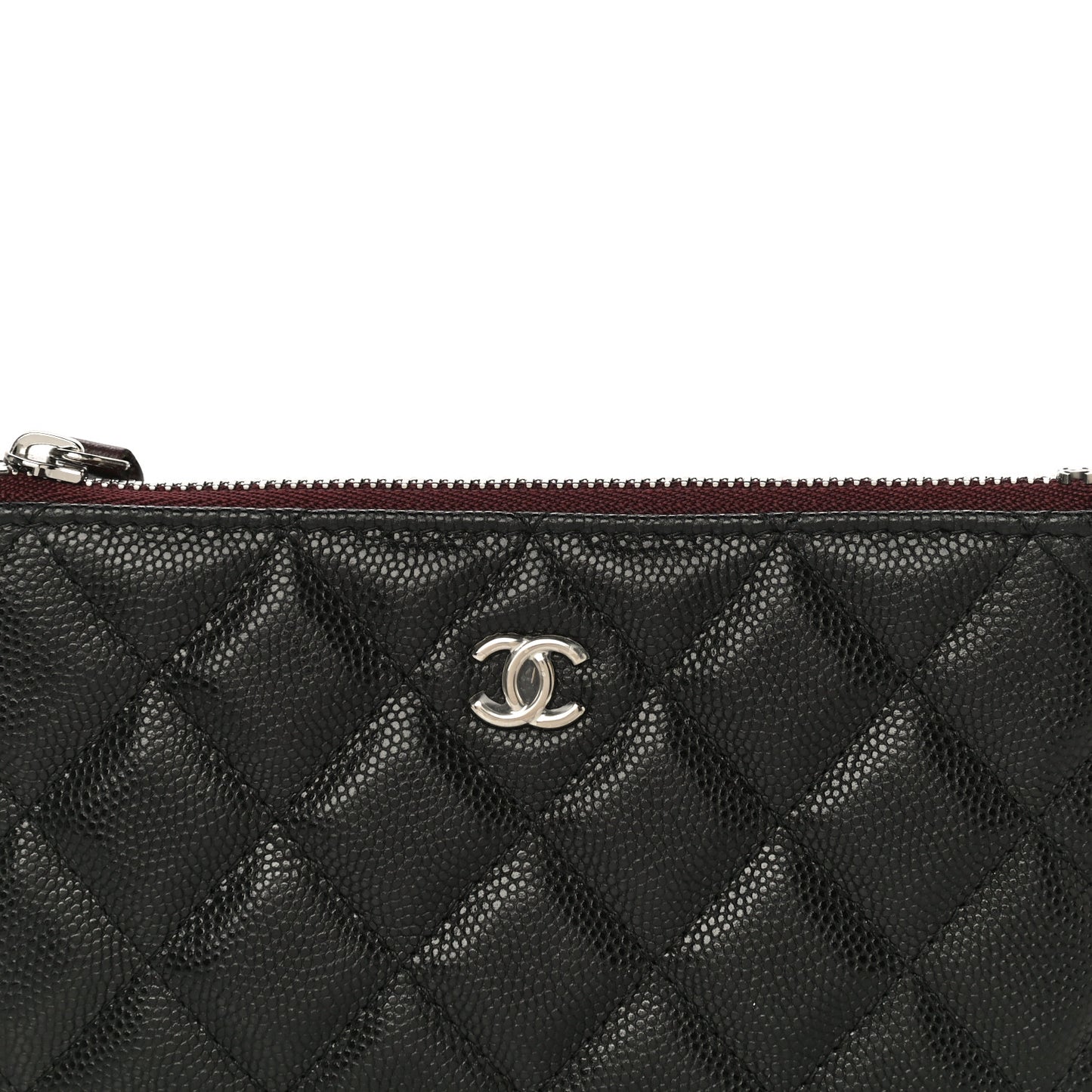 Caviar Quilted Small Cosmetic Case Black