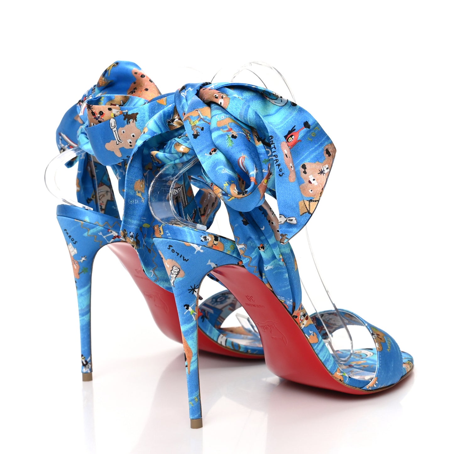 Crepe Satin Greekaba Du Desert 100 Sandal 39 Blue Multicolor