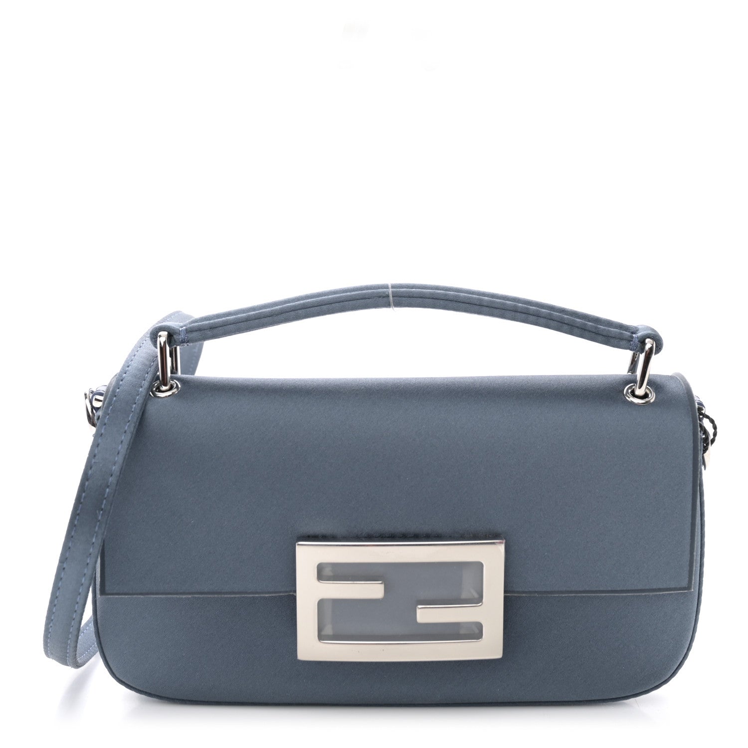 Fendi Silk Satin Phone Baguette Mirto 1 of 11